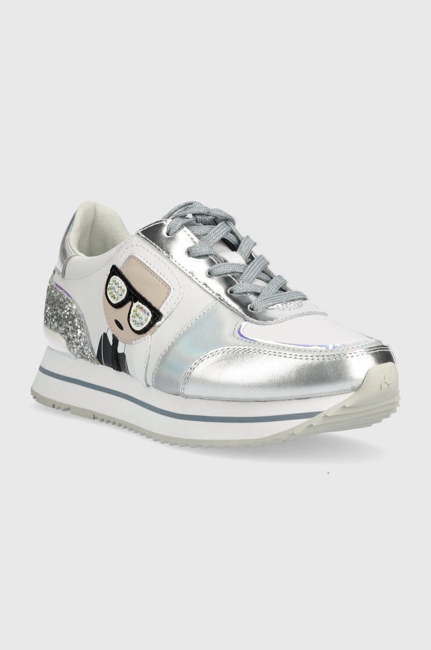 

Кожаные кроссовки Karl Lagerfeld Velocita Ii цвет серебрянный