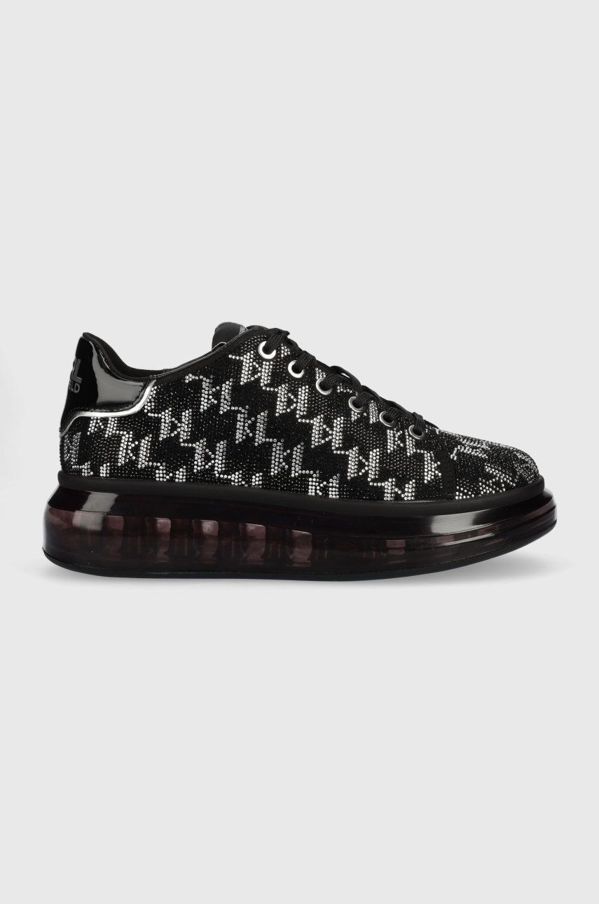 Karl Lagerfeld Sneakers Dama Dama din piele Kapri Kushion culoarea negru