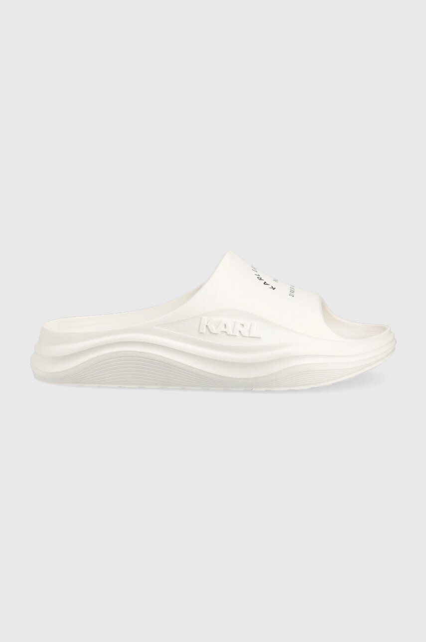 Karl Lagerfeld papuci Skoona femei, culoarea alb, cu platforma image