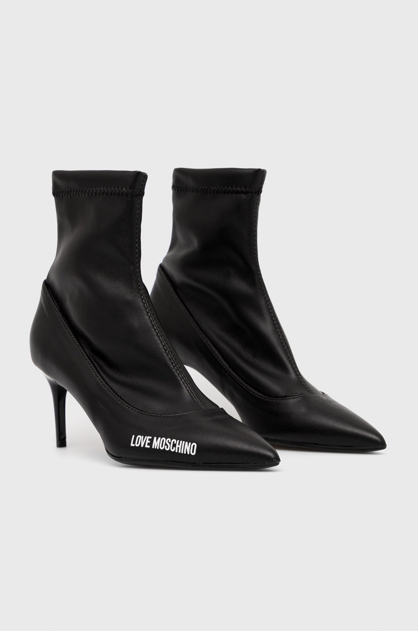 

Черевики Love Moschino жіночі колір чорний на шпильці