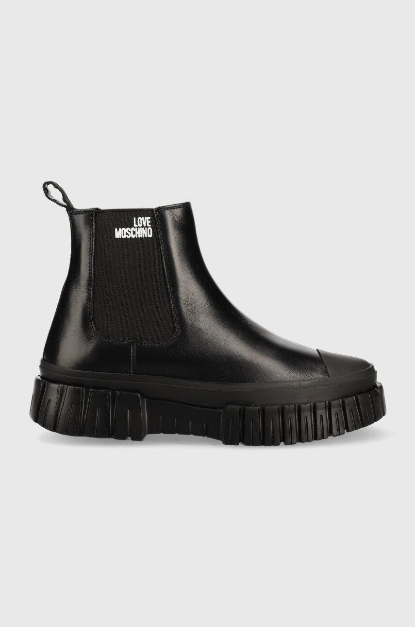 Love Moschino cizme femei, culoarea negru, cu platforma answear.ro imagine noua gjx.ro