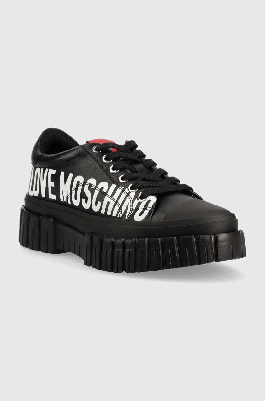 

Шкіряні кеди Love Moschino жіночі колір чорний
