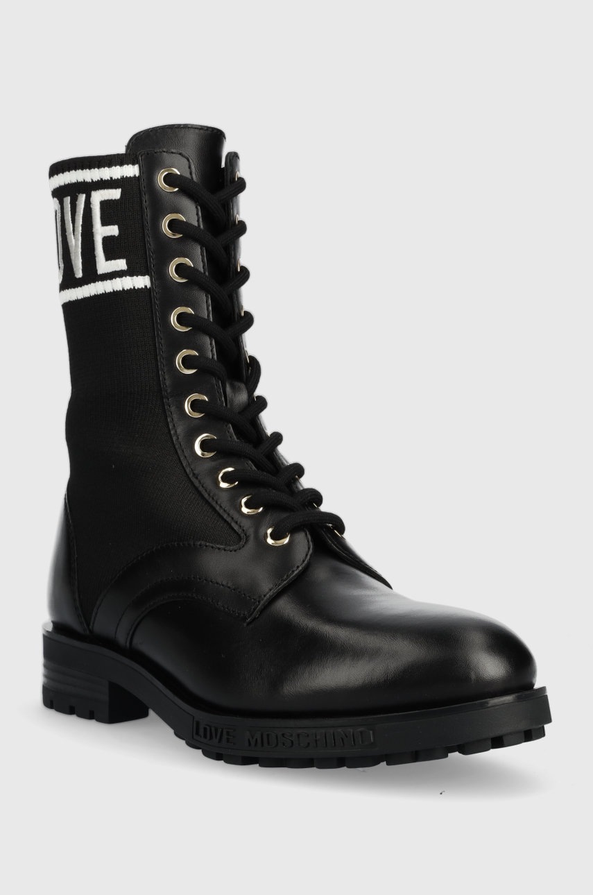 Μποτάκια εργασίας Love Moschino χρώμα: μαύρο, φωτογραφία