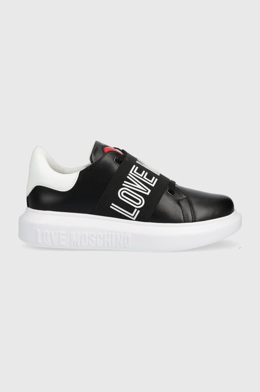 Love Moschino sneakers din piele culoarea negru