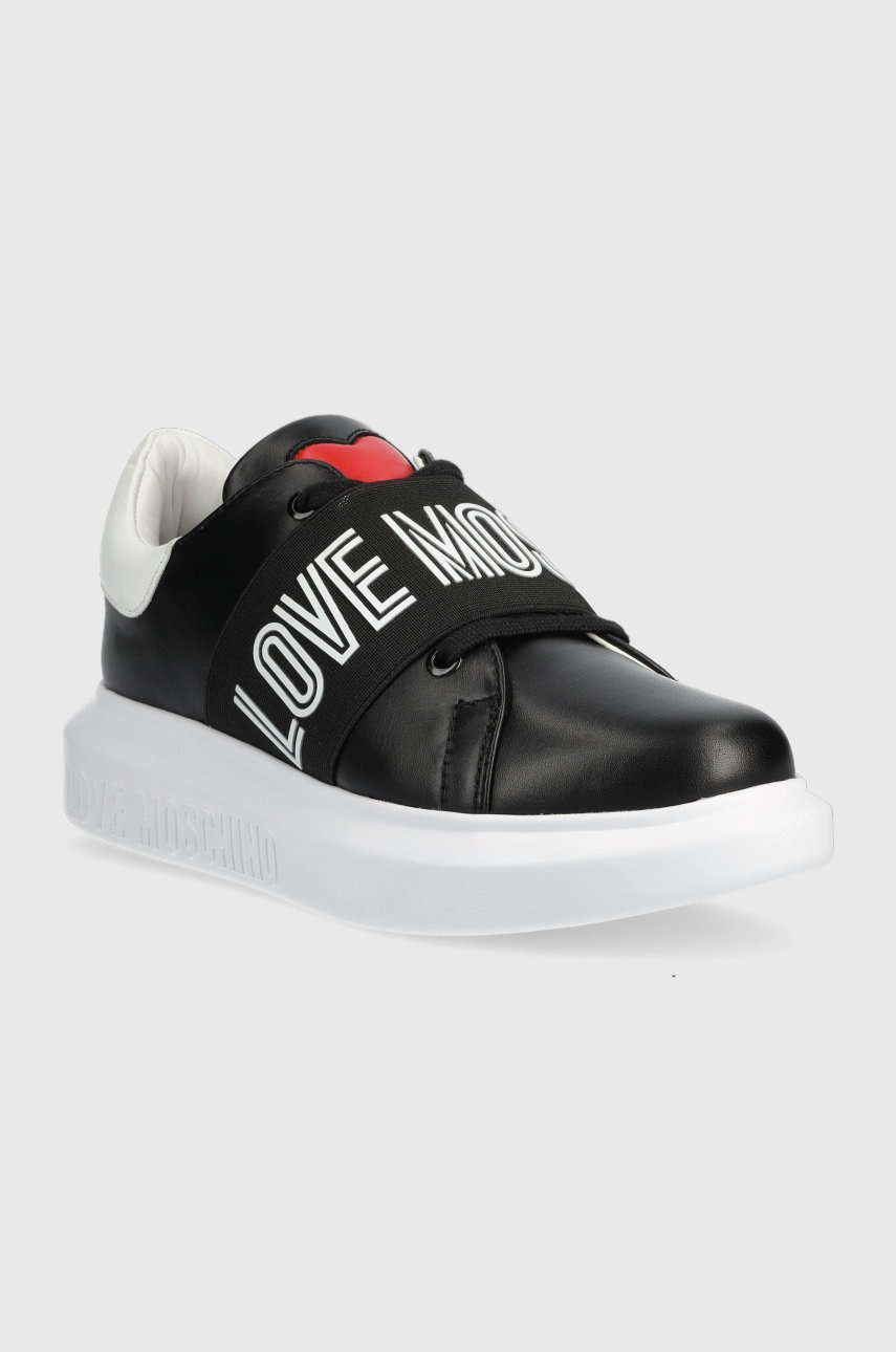 

Шкіряні кросівки Love Moschino колір чорний