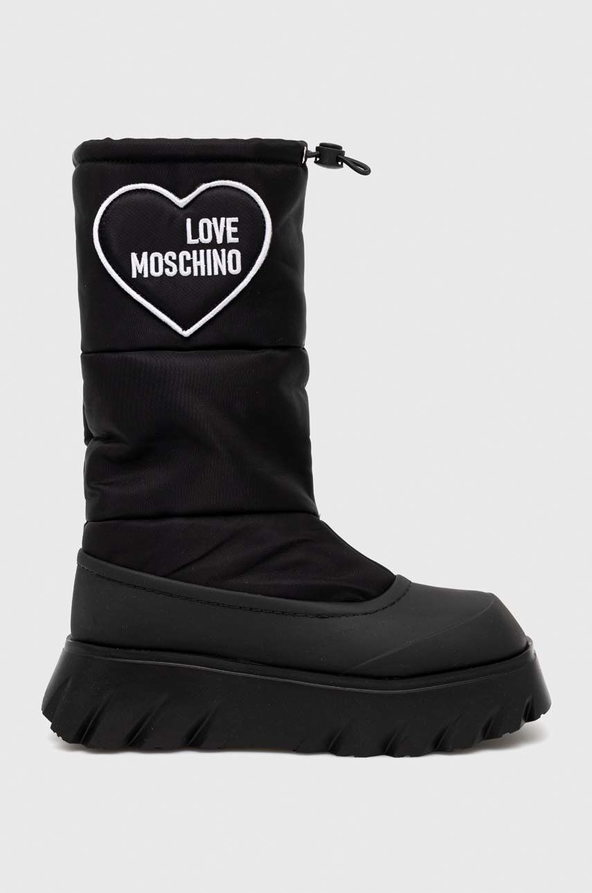 Levně Sněhule Love Moschino černá barva
