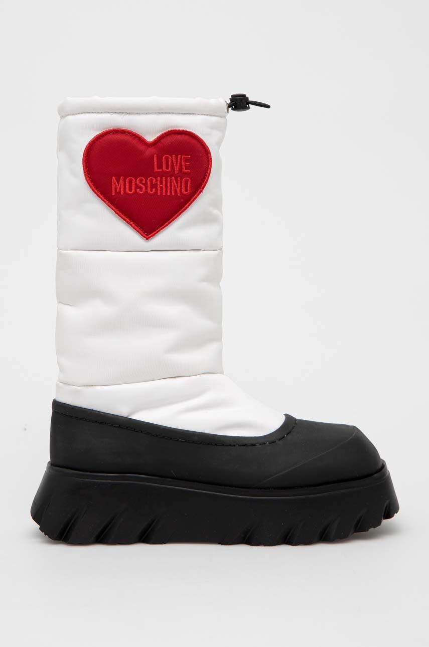 Love Moschino cizme de iarna culoarea alb alb