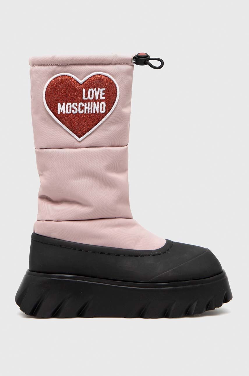 Levně Sněhule Love Moschino růžová barva