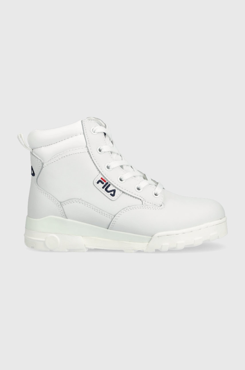 Fila bocanci de piele Grunge Ii L culoarea alb, cu platforma