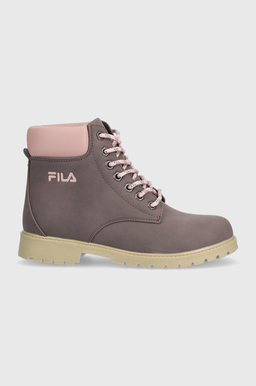 Fila Bocanci Maverick Femei, Culoarea Violet, Cu Toc Plat