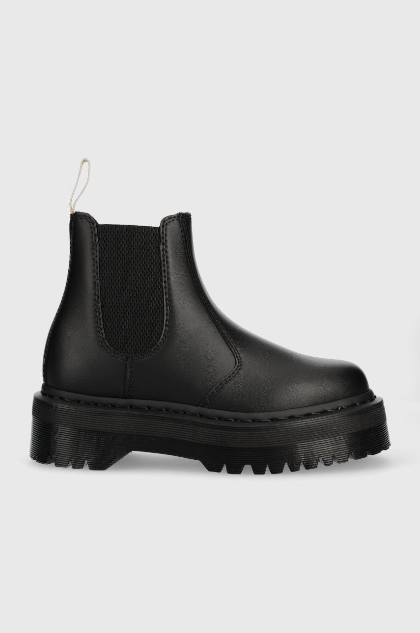 Boty s gumou Dr. Martens V 2976 Quad Mono dámské, černá barva, na platformě, DM27560001-Black - čern