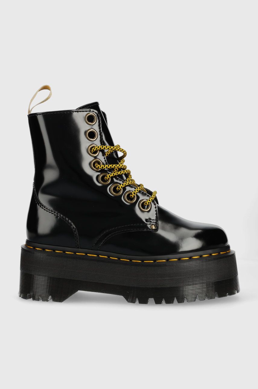 Farmářky Dr. Martens Vegan Jadon Max dámské, černá barva, na platformě, DM27292001 - černá -  S