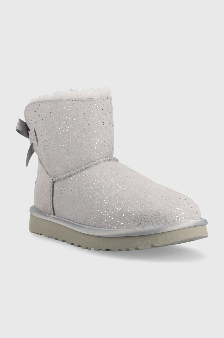 

Замшеві чоботи UGG W Mini Bailey Bow колір сірий