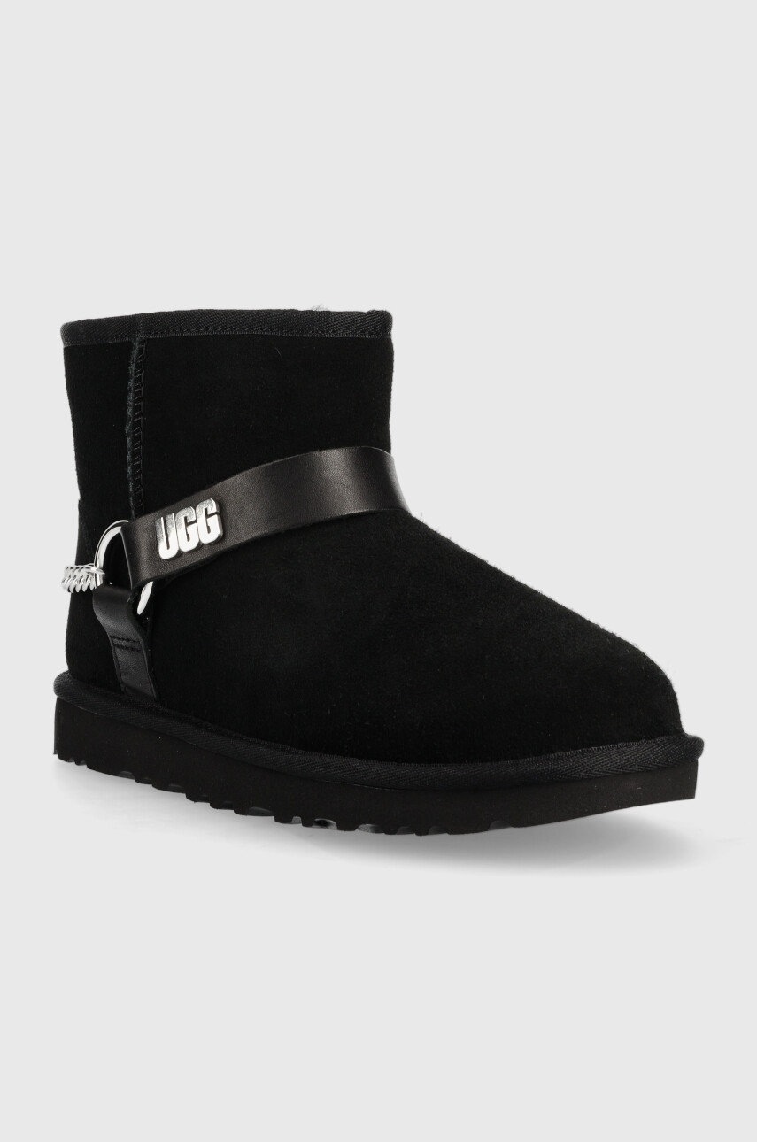 

Замшеві чоботи UGG W Classic Mini Chains Ii колір чорний