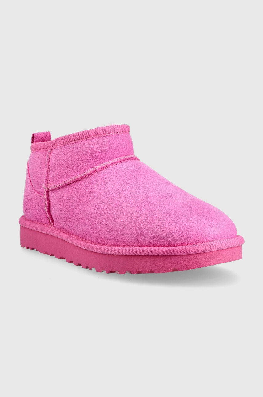 

Замшеві чоботи UGG W Classic Ultra Mini колір рожевий