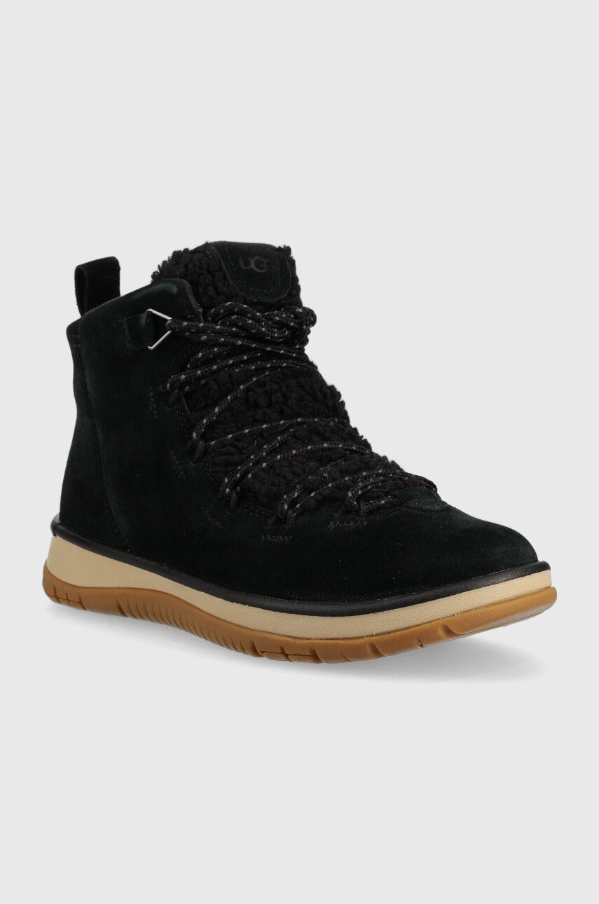 

Замшевые кроссовки UGG W Lakesider Heritage Mid женские цвет чёрный на плоском ходу слегка утеплённый