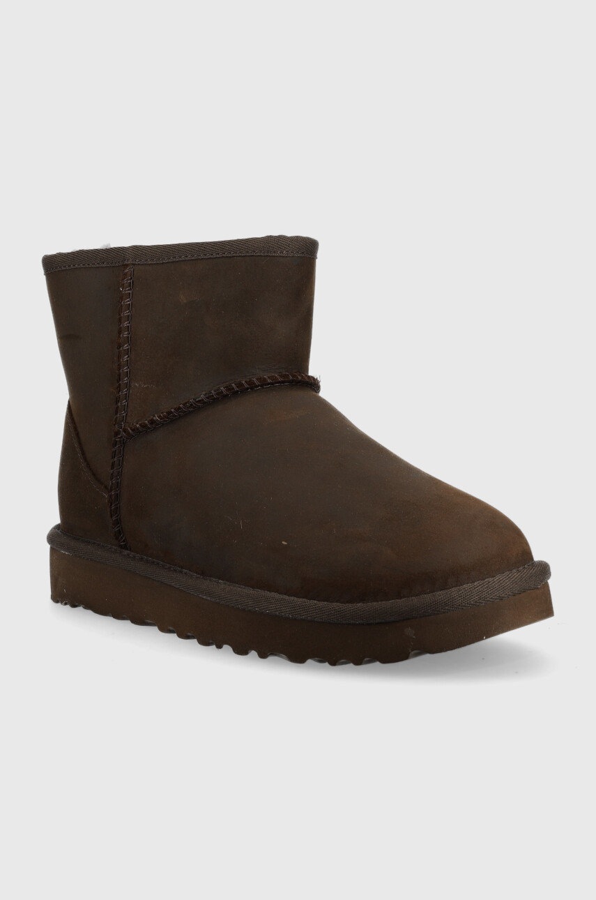 

Замшеві чоботи UGG W Classic Mini Leather колір коричневий