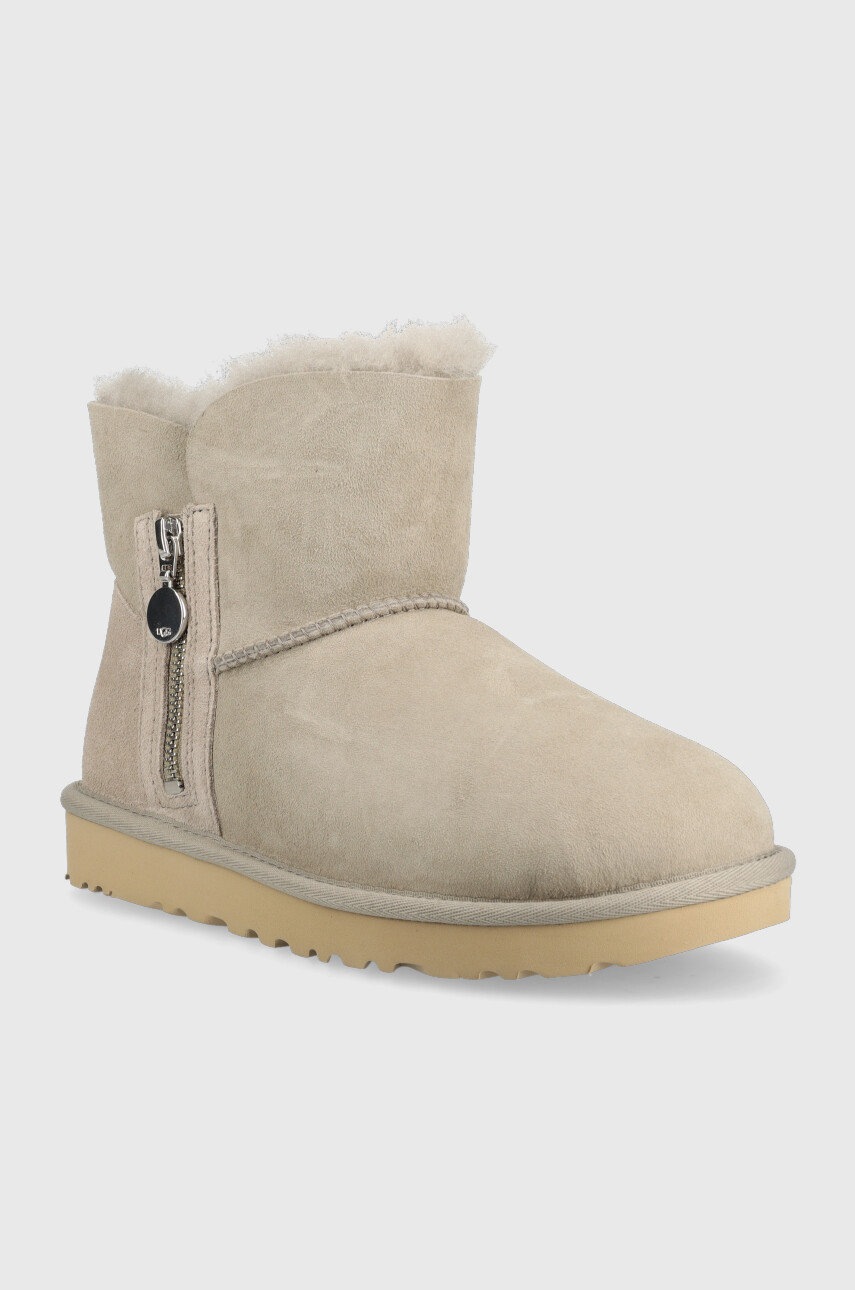 

Замшеві чоботи UGG W Bailey Zip Mini колір сірий