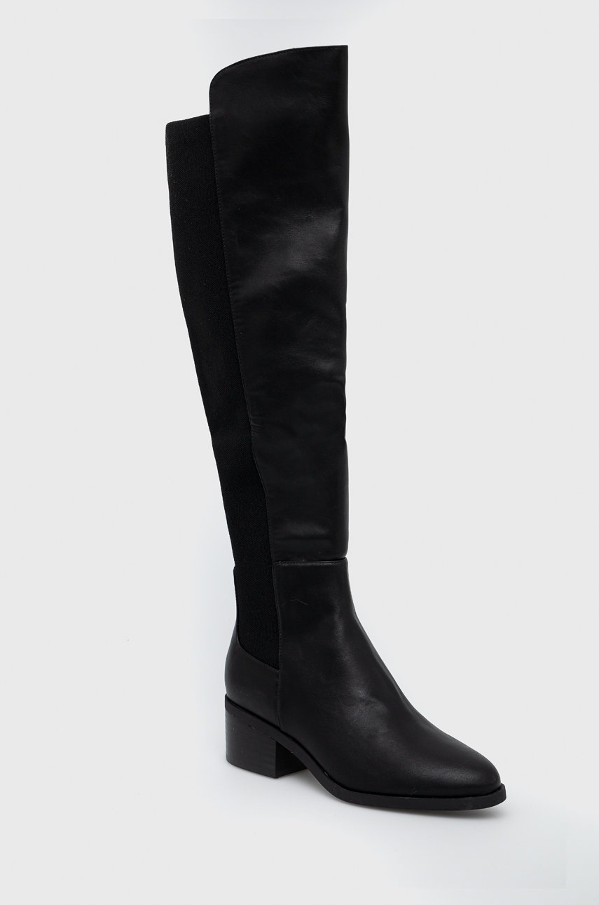 

Чоботи Steve Madden Graphite жіночі колір чорний каблук блок