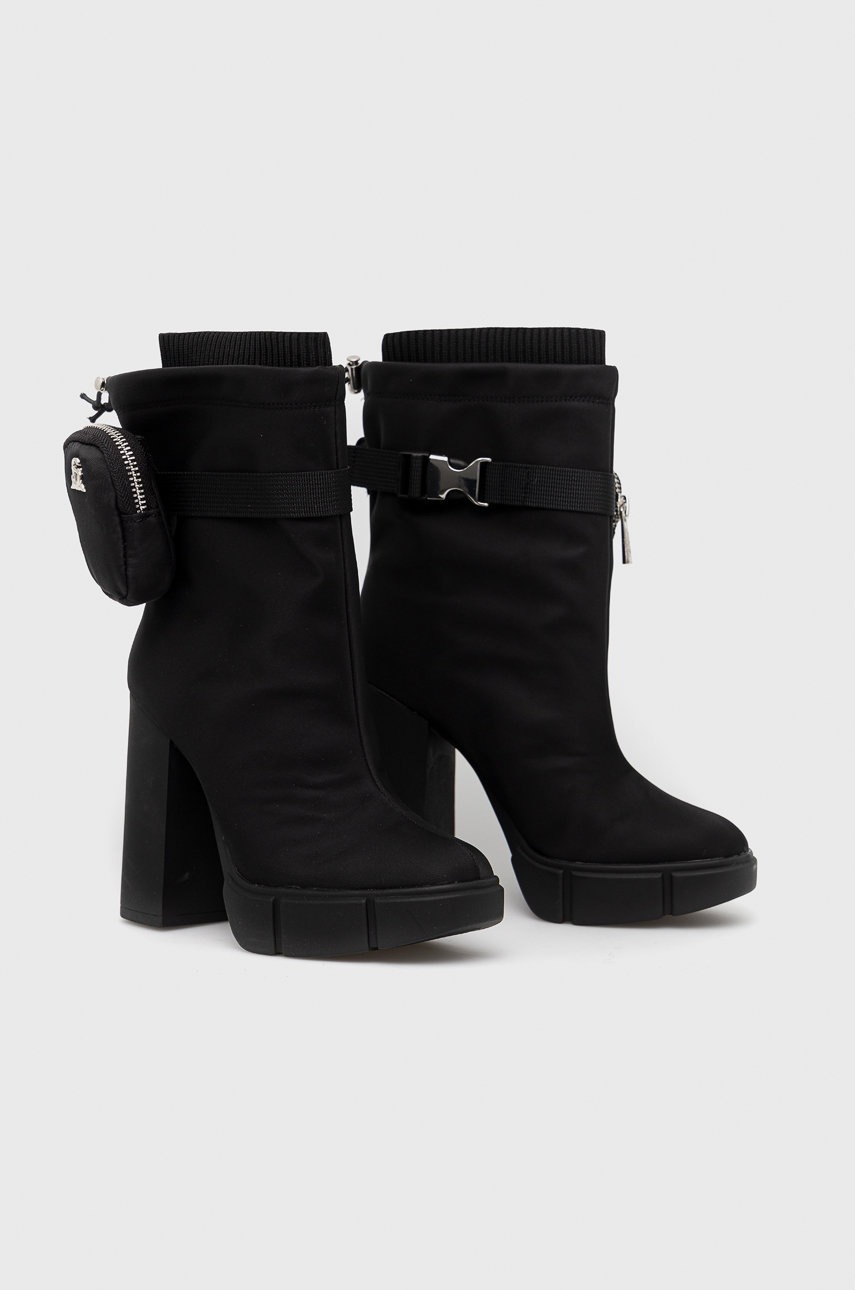 

Черевики Steve Madden Riseup жіночі колір чорний каблук блок