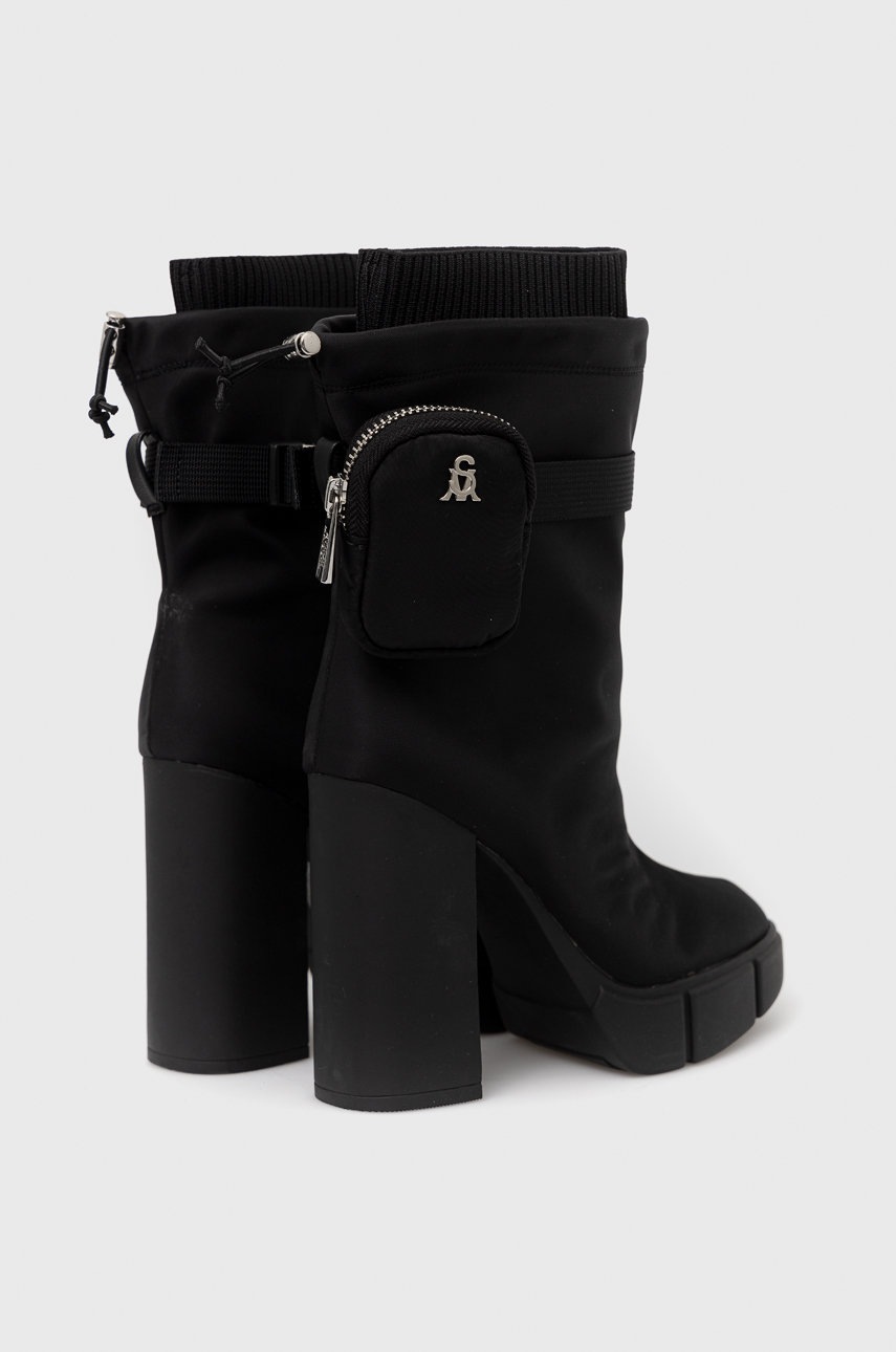 Черевики Steve Madden Riseup жіночі колір чорний каблук блок 