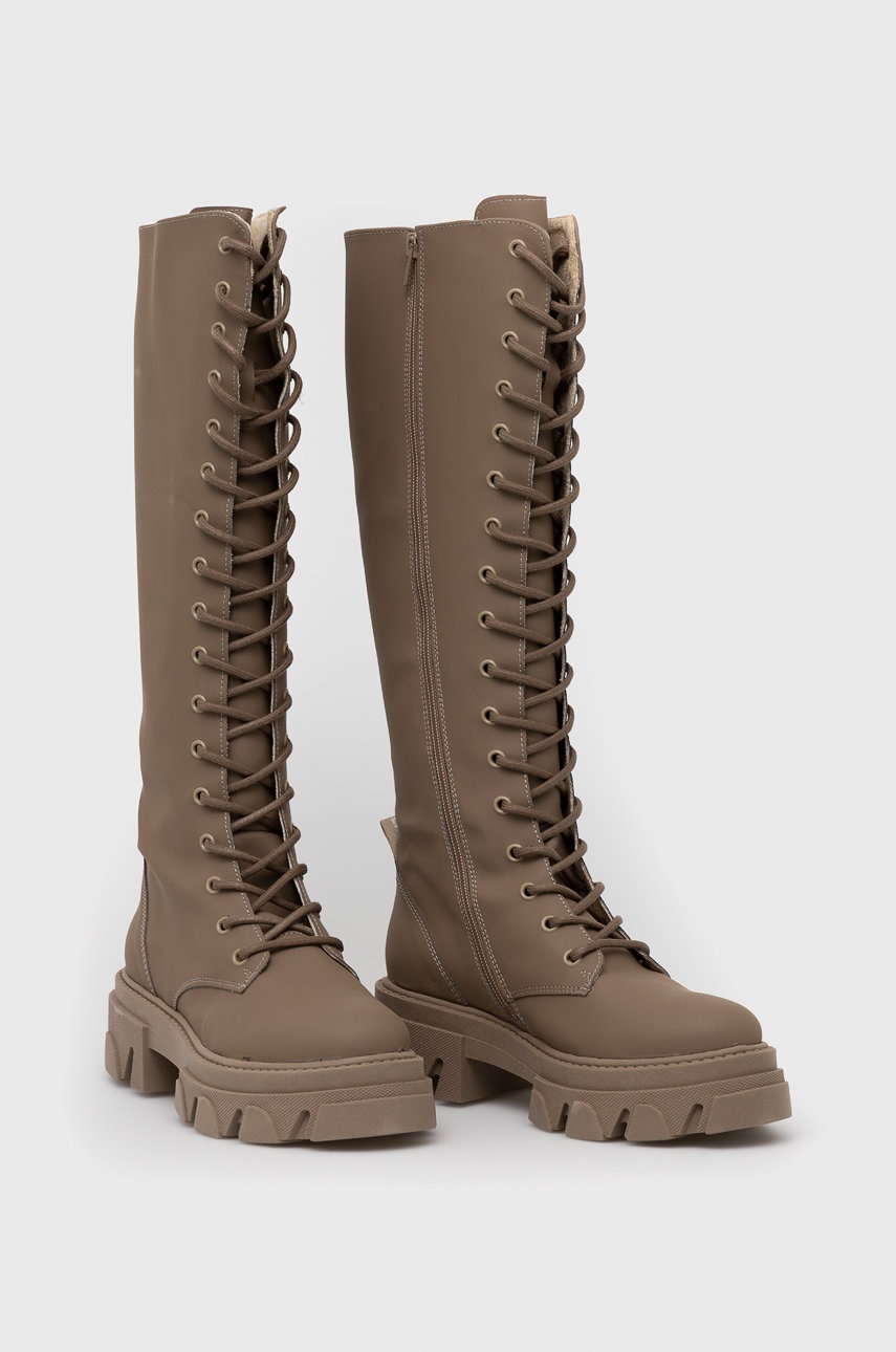

Кожаные сапоги Steve Madden Marine женские цвет коричневый на платформе