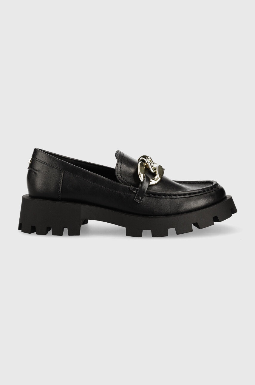 

Кожени мокасини Steve Madden Mix Up в черно с платформа, Черен
