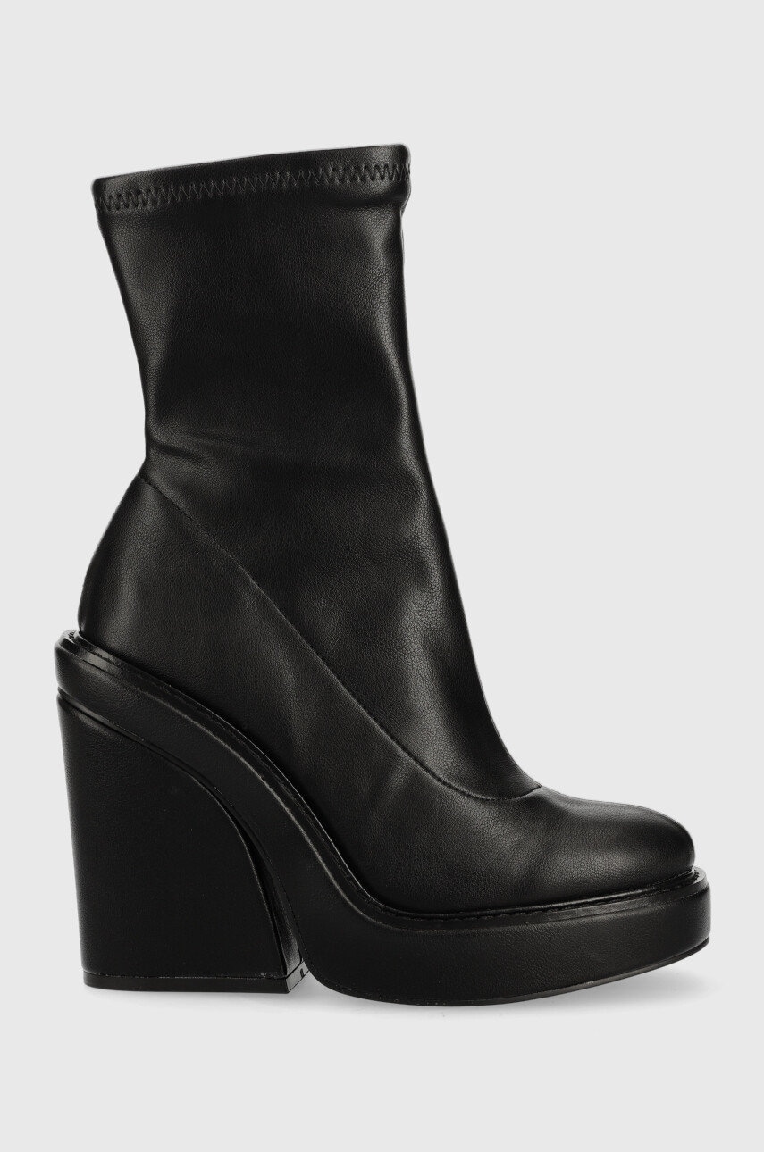 Steve Madden Botine All Out Femei, Culoarea Negru, Cu Toc Drept