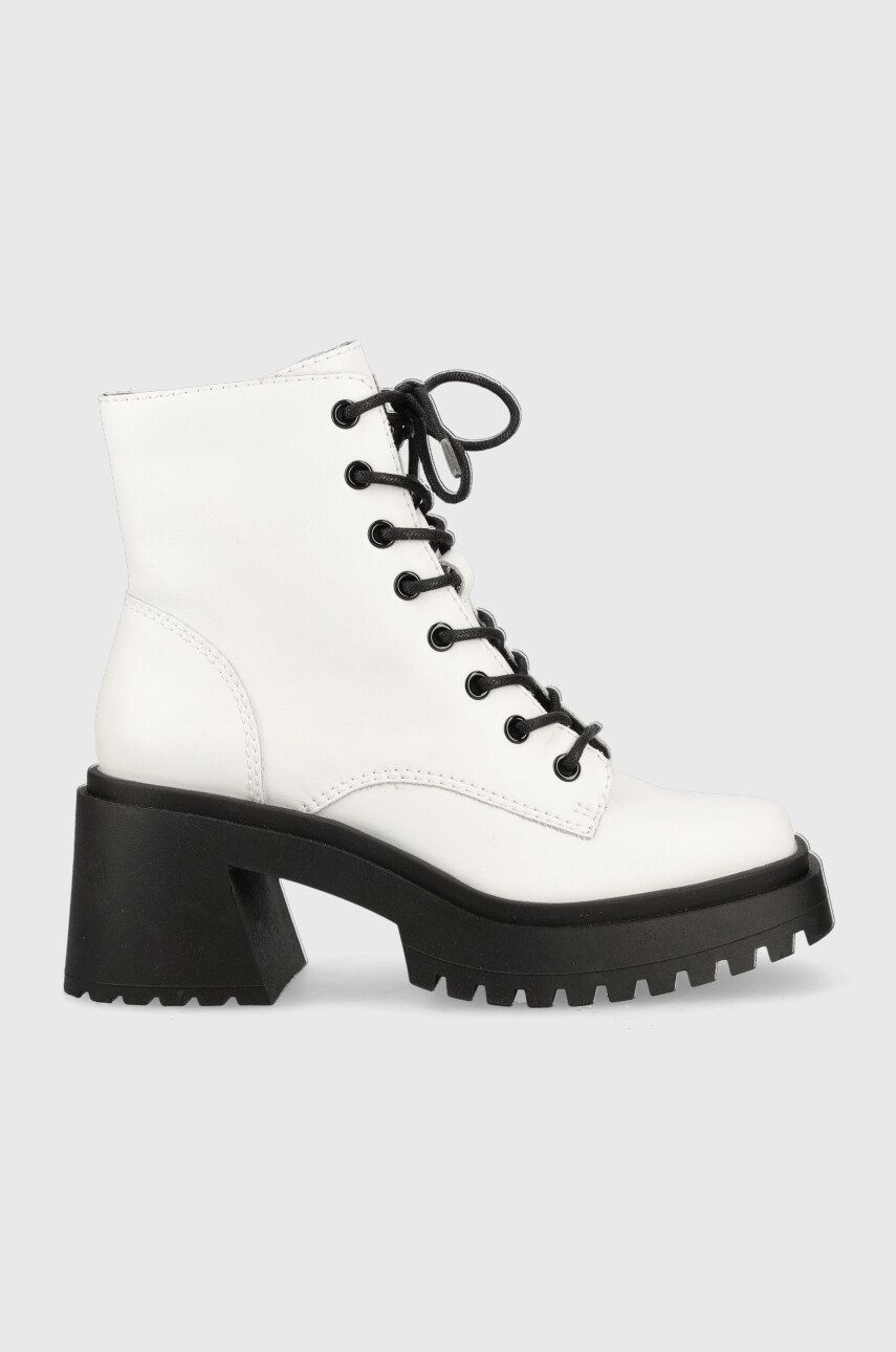E-shop Kožené kotníkové boty Steve Madden Freeport dámské, bílá barva, na podpatku