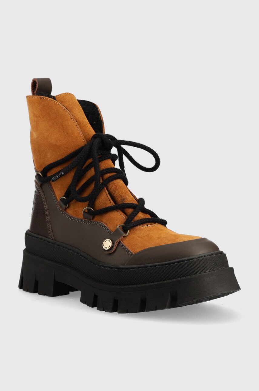 

Замшеві чоботи Steve Madden Fuzzy колір коричневий