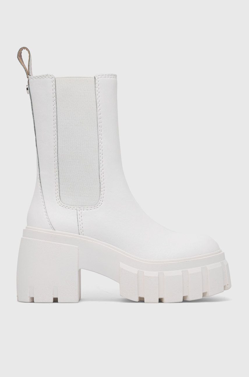 Kožené kotníkové boty Steve Madden Ballistic dámské, bílá barva, na podpatku - bílá -  Svršek: 