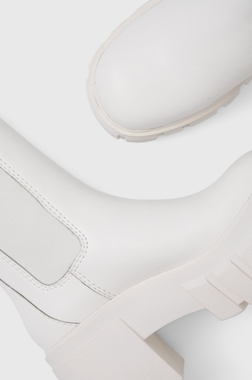 Δερμάτινες μπότες τσέλσι Steve Madden Ballistic γυναικεία, χρώμα: άσπρο, φωτογραφία