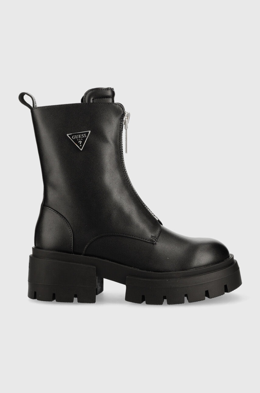 

Боти Guess Leila в черно с платформа, Черен