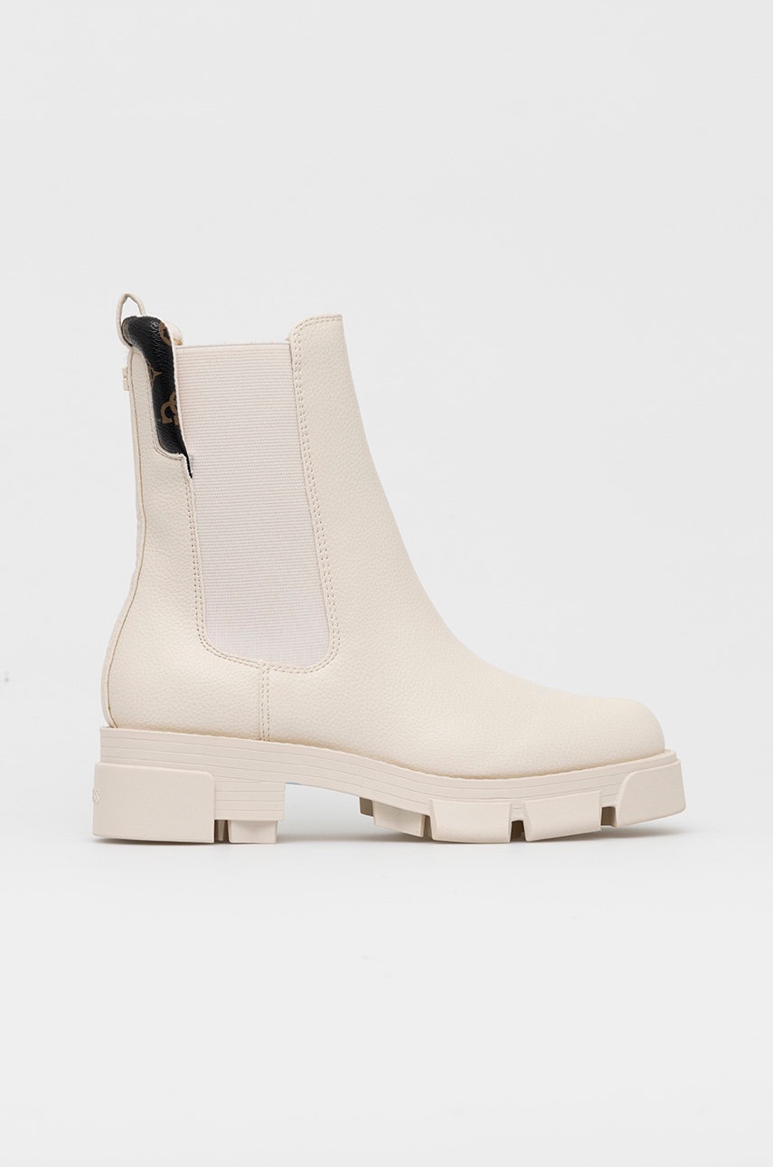 

Боти челси Guess Madla в бежово с платформа, Бежов