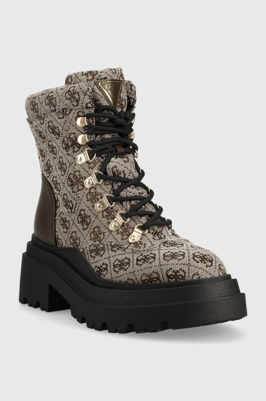 

Черевики Guess Vaney жіночі колір зелений на платформі