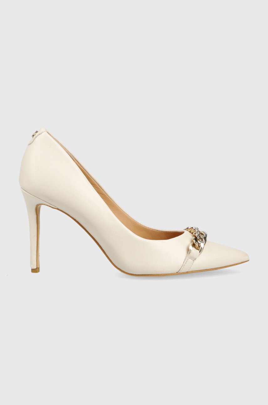 

Кожени обувки с висок ток Guess Pinta в бежово, Бежов
