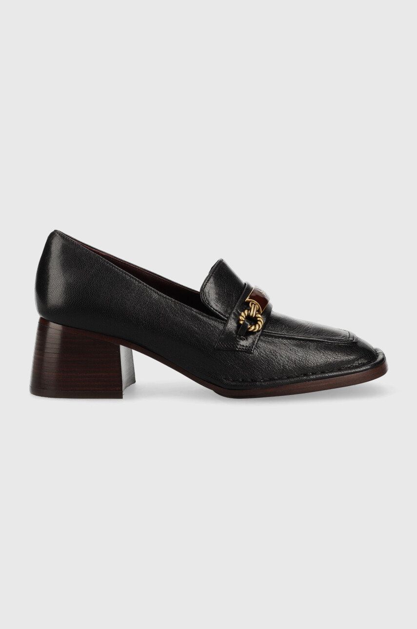 Tory Burch pantofi de piele Perrine culoarea negru, cu toc drept answear.ro