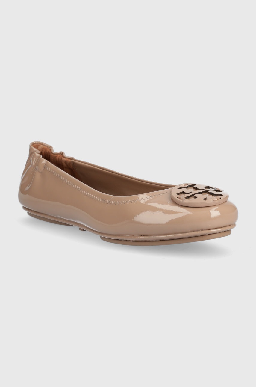 

Кожаные балетки Tory Burch Minnie Travel цвет бежевый
