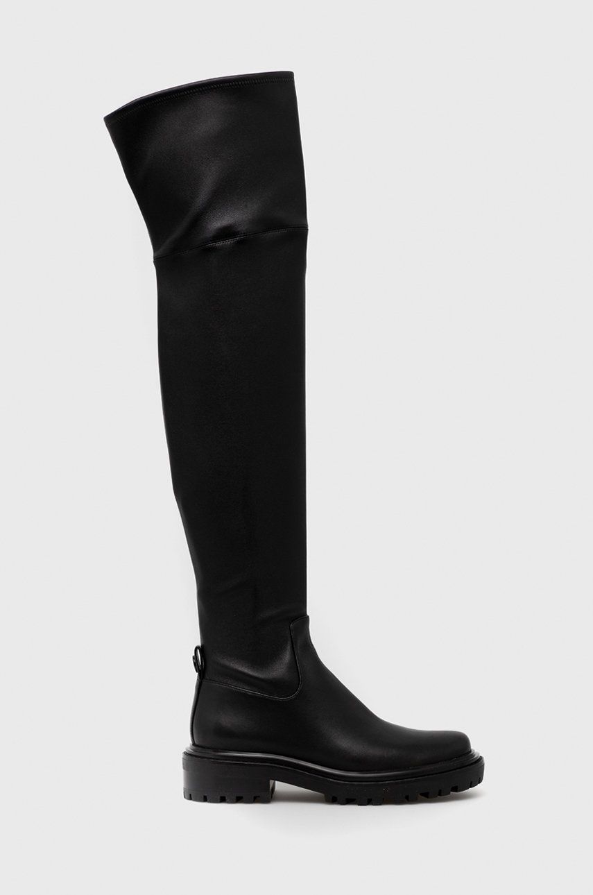 Tory Burch ghete de piele Utility Lug femei, culoarea negru, cu toc plat answear.ro imagine promotii 2022