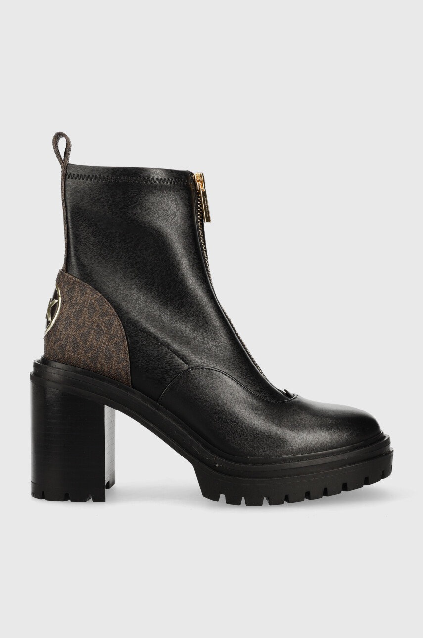

Кожени боти MICHAEL Michael Kors Cyrus в черно с висок ток, Черен