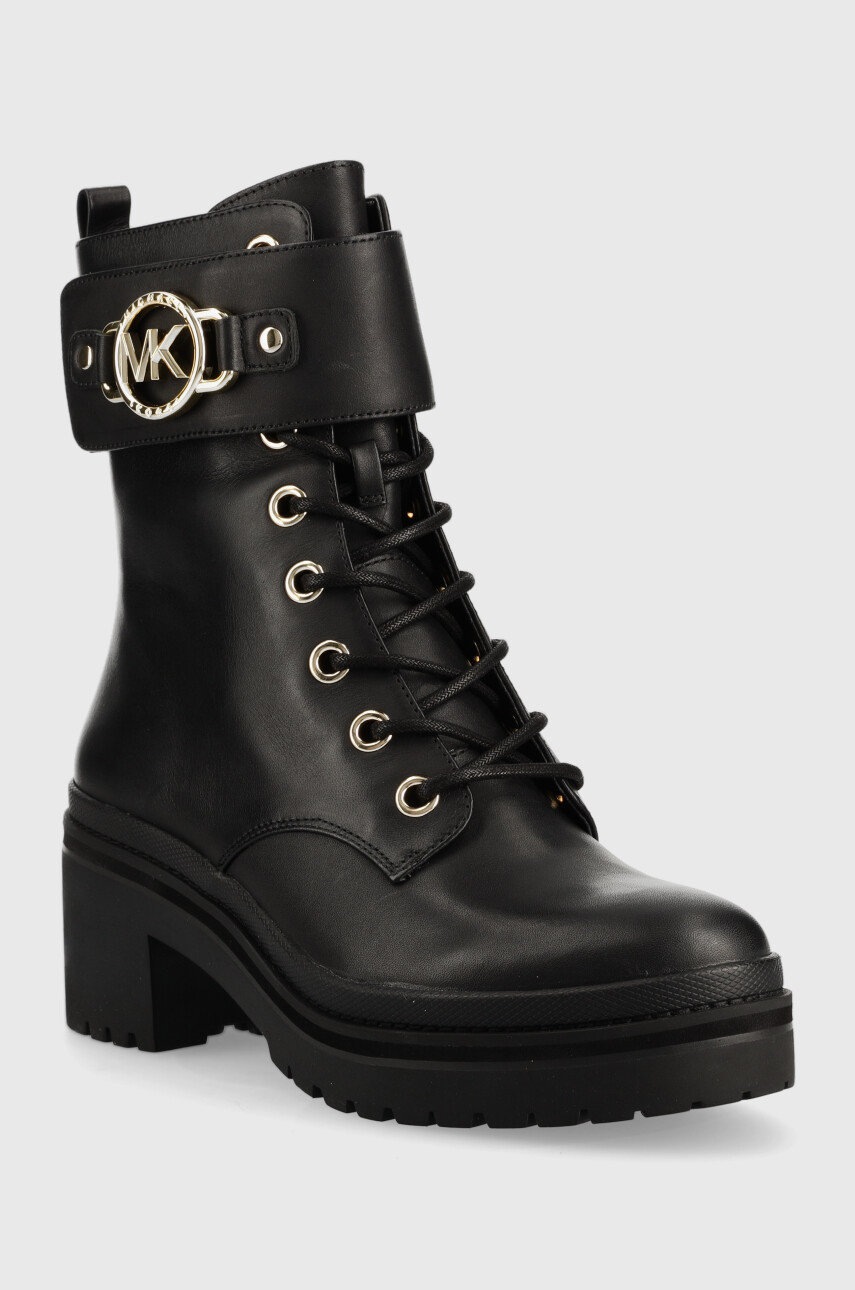 

Кожаные полусапоги MICHAEL Michael Kors Rory женские цвет чёрный каблук кирпичик