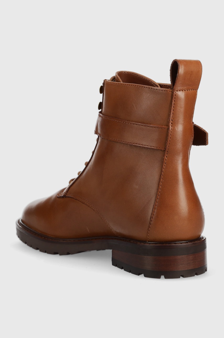 Lauren Ralph Lauren bőr csizma Elridge női, lapos talpú, 802838413002 termék 2. képe