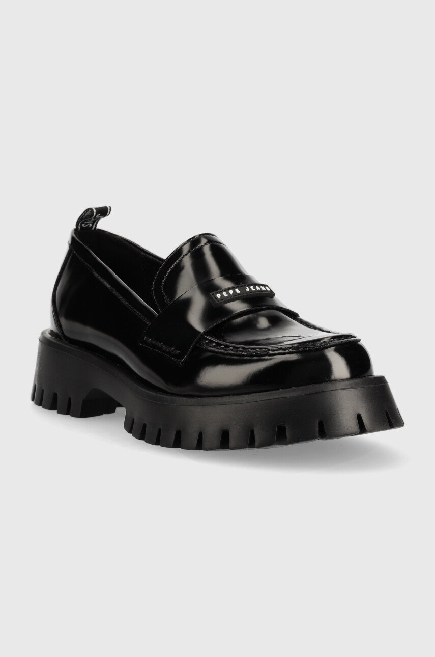 

Мокасины Pepe Jeans Oxford Log женские цвет чёрный на платформе