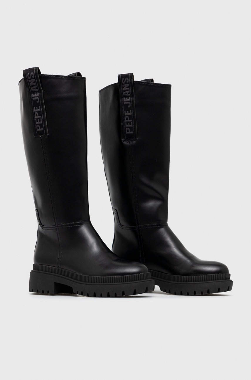 

Сапоги Pepe Jeans Bettle Handler женские цвет чёрный на плоском ходу