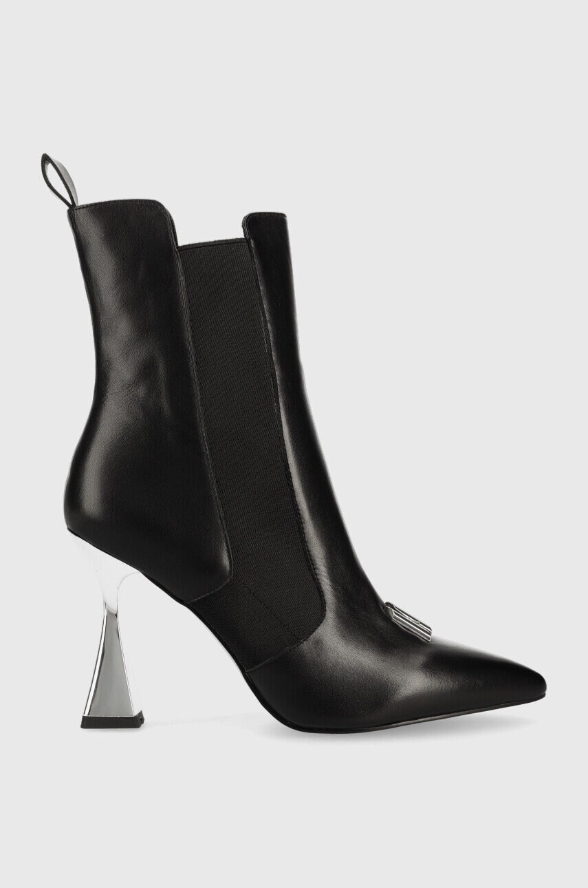 Karl lagerfeld botine debut femei, culoarea negru, toc mic