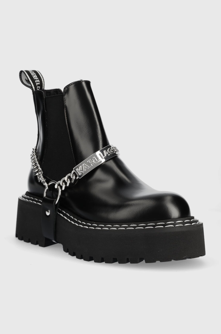 

Шкіряні черевики Karl Lagerfeld Patrol Ii жіночі колір чорний на платформі