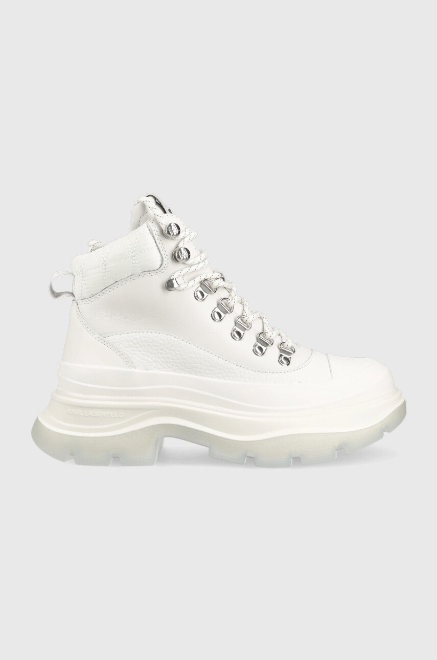 Karl lagerfeld sneakers luna femei, culoarea alb,