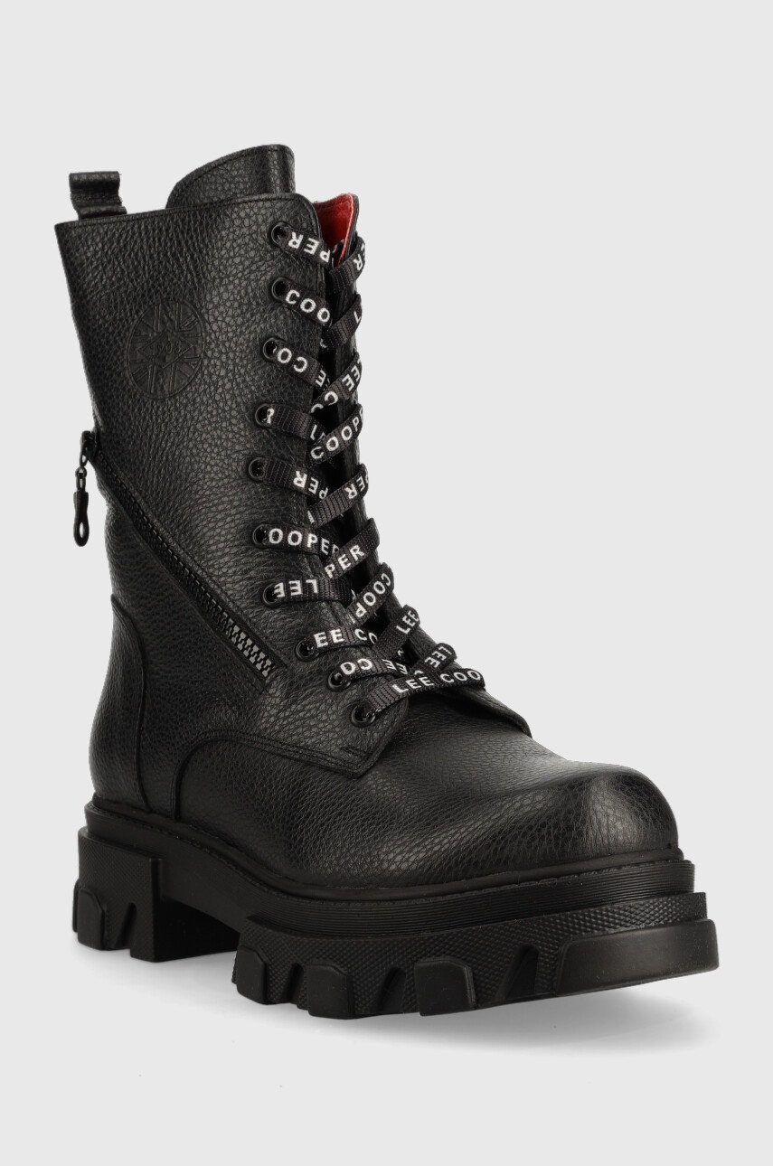 

Кожаные полусапоги Lee Cooper женские цвет чёрный на платформе