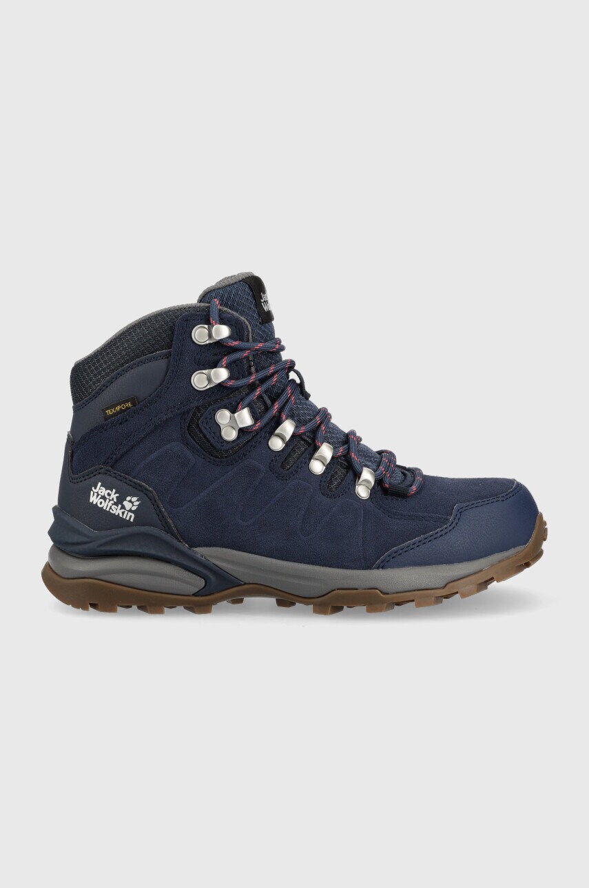 Jack Wolfskin pantofi Refugio Texapore Mid femei, culoarea albastru marin