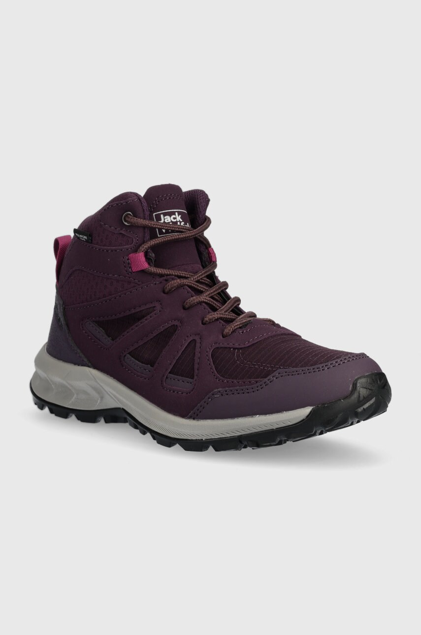 

Черевики Jack Wolfskin Woodland 2 Texapore Mid жіночі колір фіолетовий